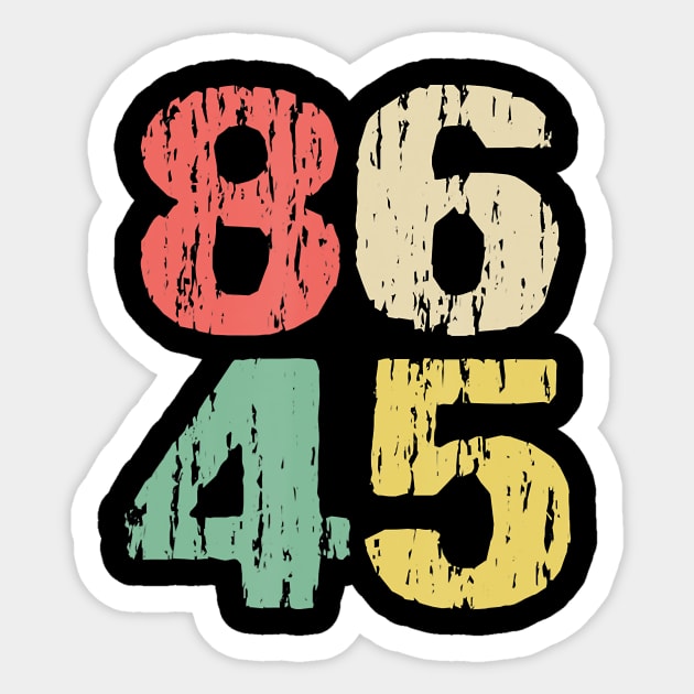 Distressed Retro Vintage 8645 Anti Trump Mens and Womens Sticker by ngatdoang842b